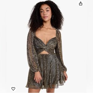 NWT BARDOT Carnia Lurex Cutout Metallic  Mini Dress S
